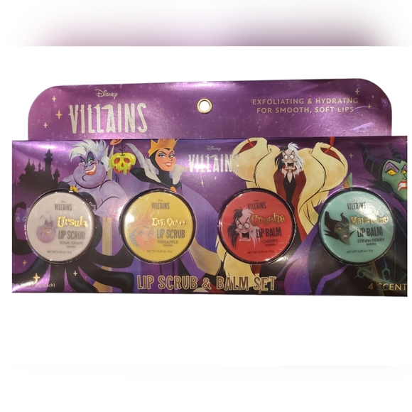 Disney Other - Disney Villians Lip Scrub & Balm Set 💋 4 Pieces
